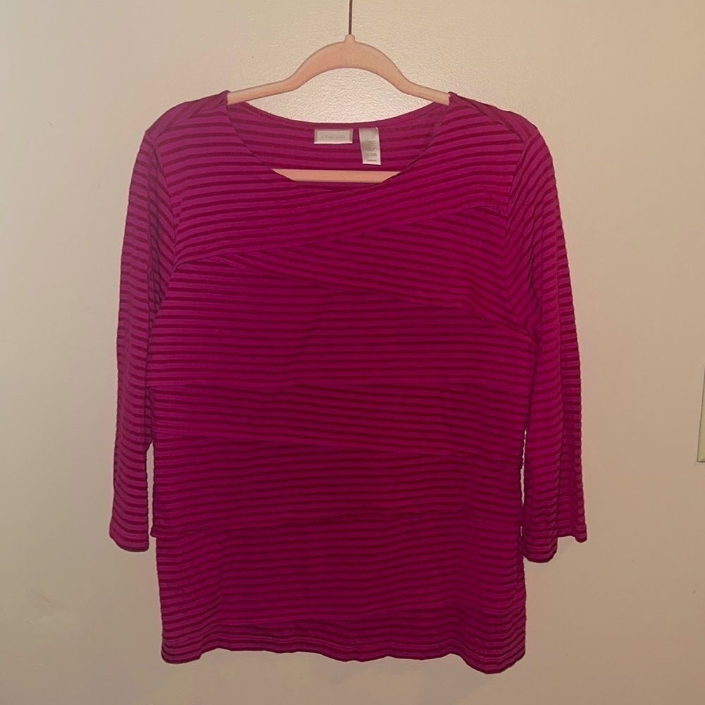 Chicos Striped Pink Top |‎ 2